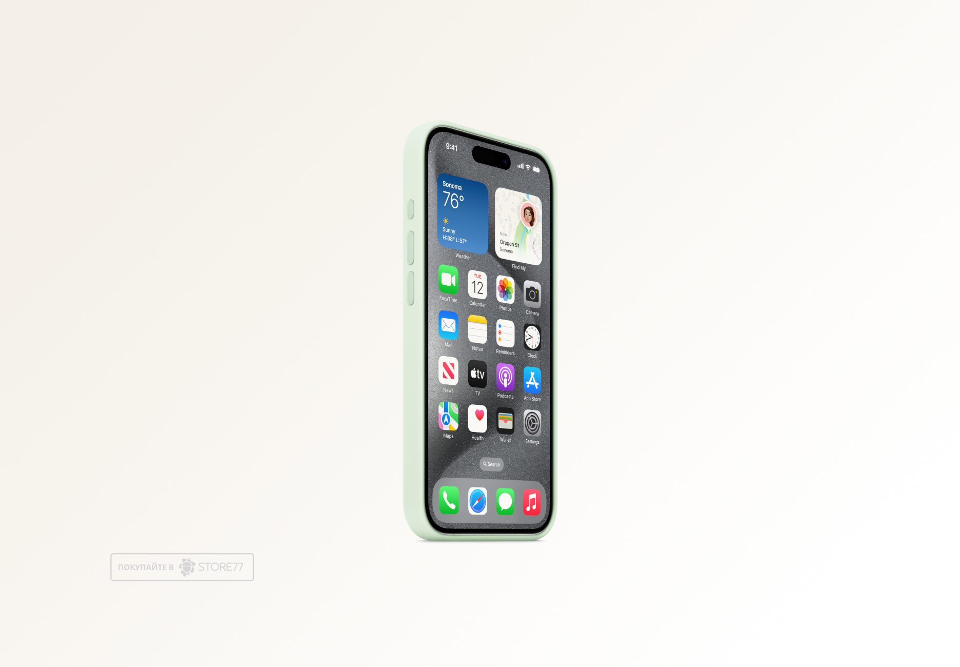 Чехол Protect для iPhone 15 Pro Silicon Case (Soft Mint)