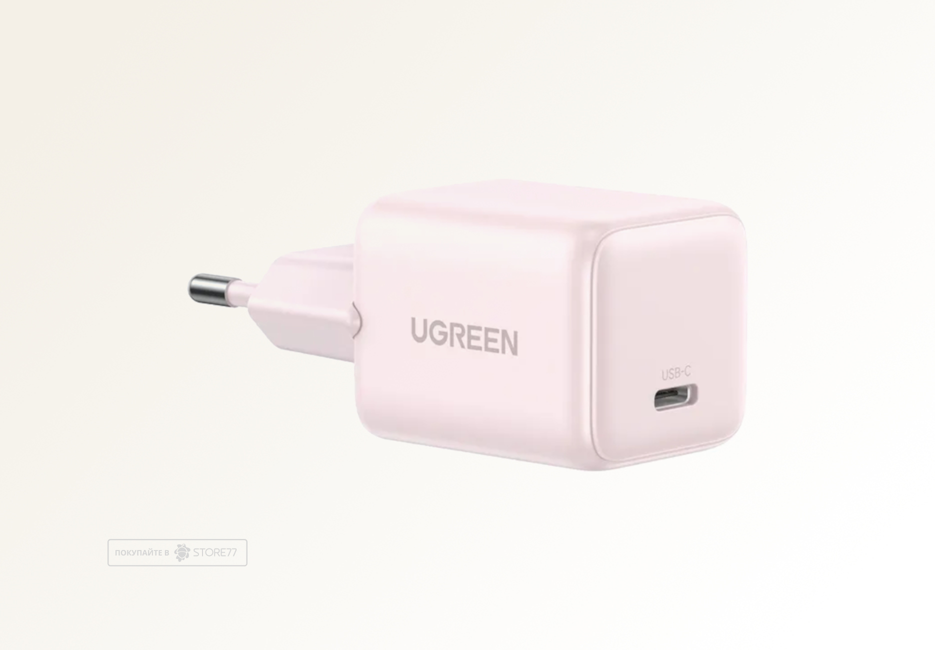 Сетевое зарядное устройство UGREEN X513 30W GaN USB-C (Розовое)