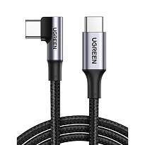 Кабель Ugreen US334 USB-C - USB-C, 100W 1м, угловой (Черный)