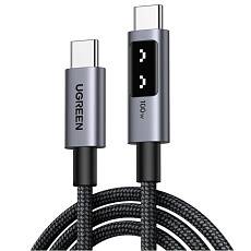 Кабель UGREEN L509 UNO USB-C - USB-C 100W 1м (Черный/серый)
