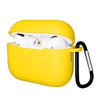 Чехол Gurdini Soft Touch для Airpods Pro 3 с карабином (Желтый)