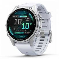 Умные часы Garmin FENIX 8 43mm Amoled Silver With Whitestone Silicone Band