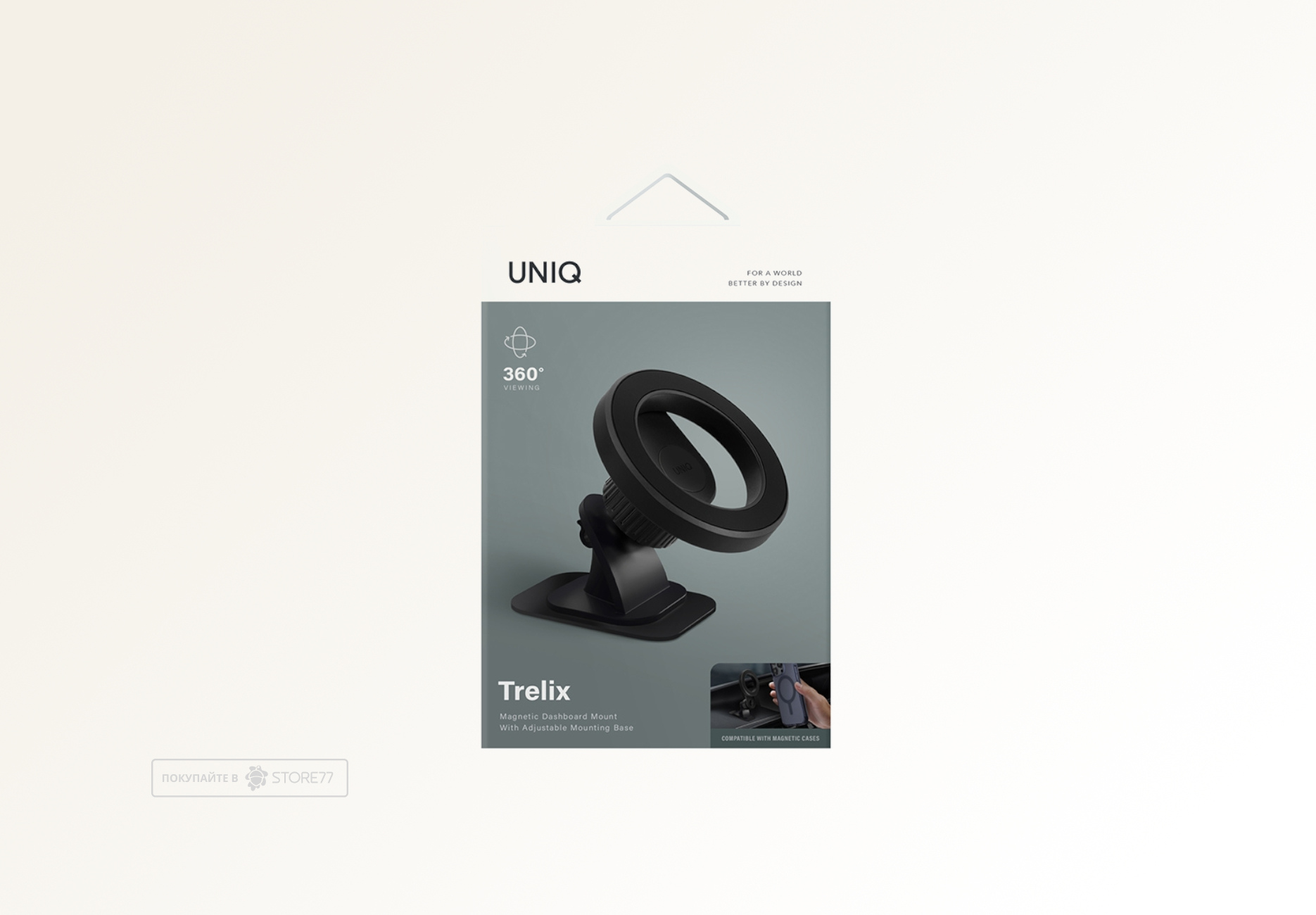 Автомобильный держатель Uniq TRELIX Magnetic Dashboard Car (Черный)