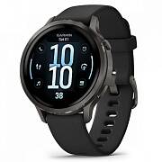Умные часы Garmin VENU 4 45mm Slate Bezel With Black Silicone Band