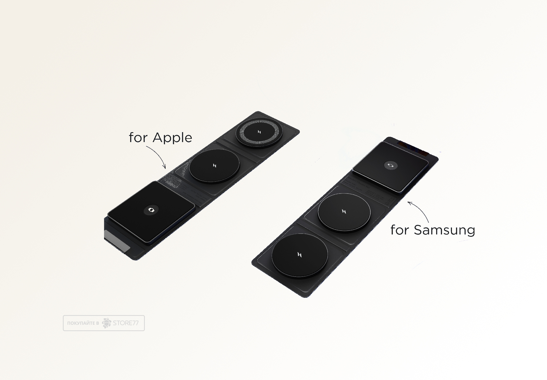 Беспроводное зарядное устройство VLP W-Charger для Samsung 3в1 (Черное)