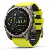 Умные часы Garmin FENIX 8 51mm Solar Sapphire Carbon Gray DLC Titanium with Amp Yellow/Graphite Silicone Band