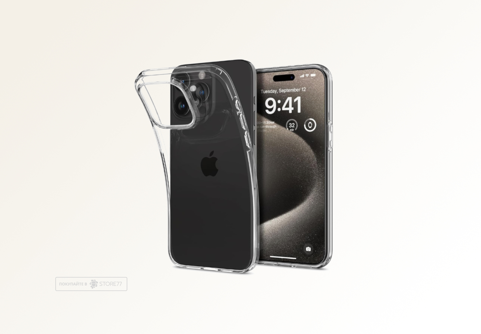 Чехол силиконовый для Apple iPhone 15 Pro плотный (Прозрачный)