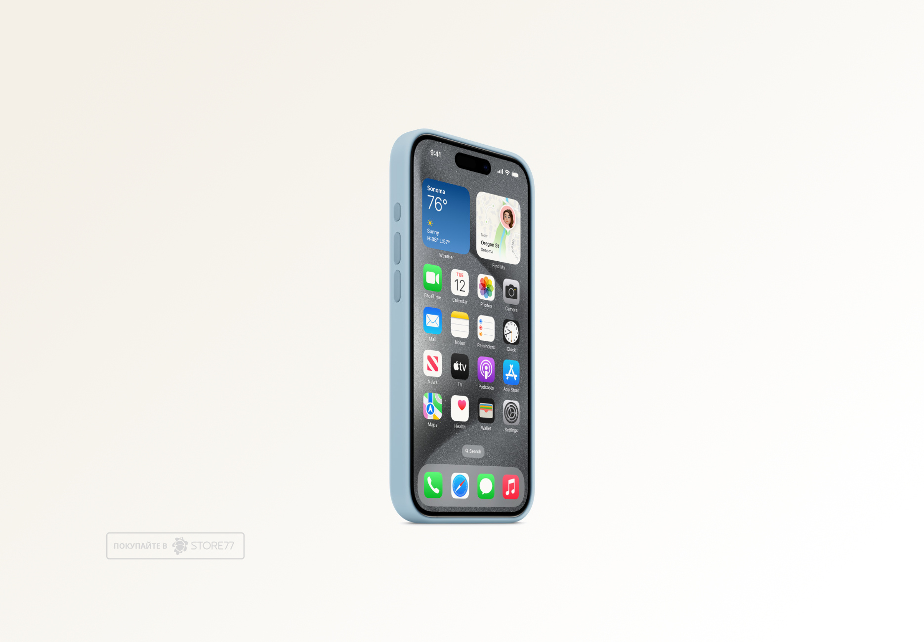 Чехол Protect для iPhone 15 Pro Silicon Case (Light Blue)