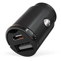 Автомобильное зарядное устройство VLP С-Power 45W с кабелем USB-C+USB-A, PD, QC (Черное) 
