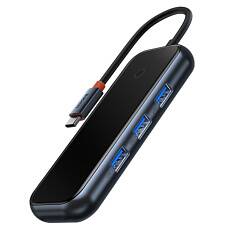 Переходник Baseus Acmejoy 4-in-1 3xUSB 3.0/Type-C PD&Data (Темно-Серый)