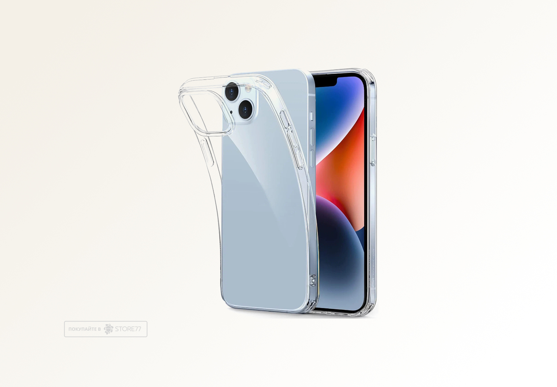 Чехол силиконовый для Apple iPhone 14/13 плотный (Прозрачный)