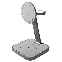 Беспроводное зарядное устройство VLP Unity 3в1, для Apple, Qi2 (Серый)