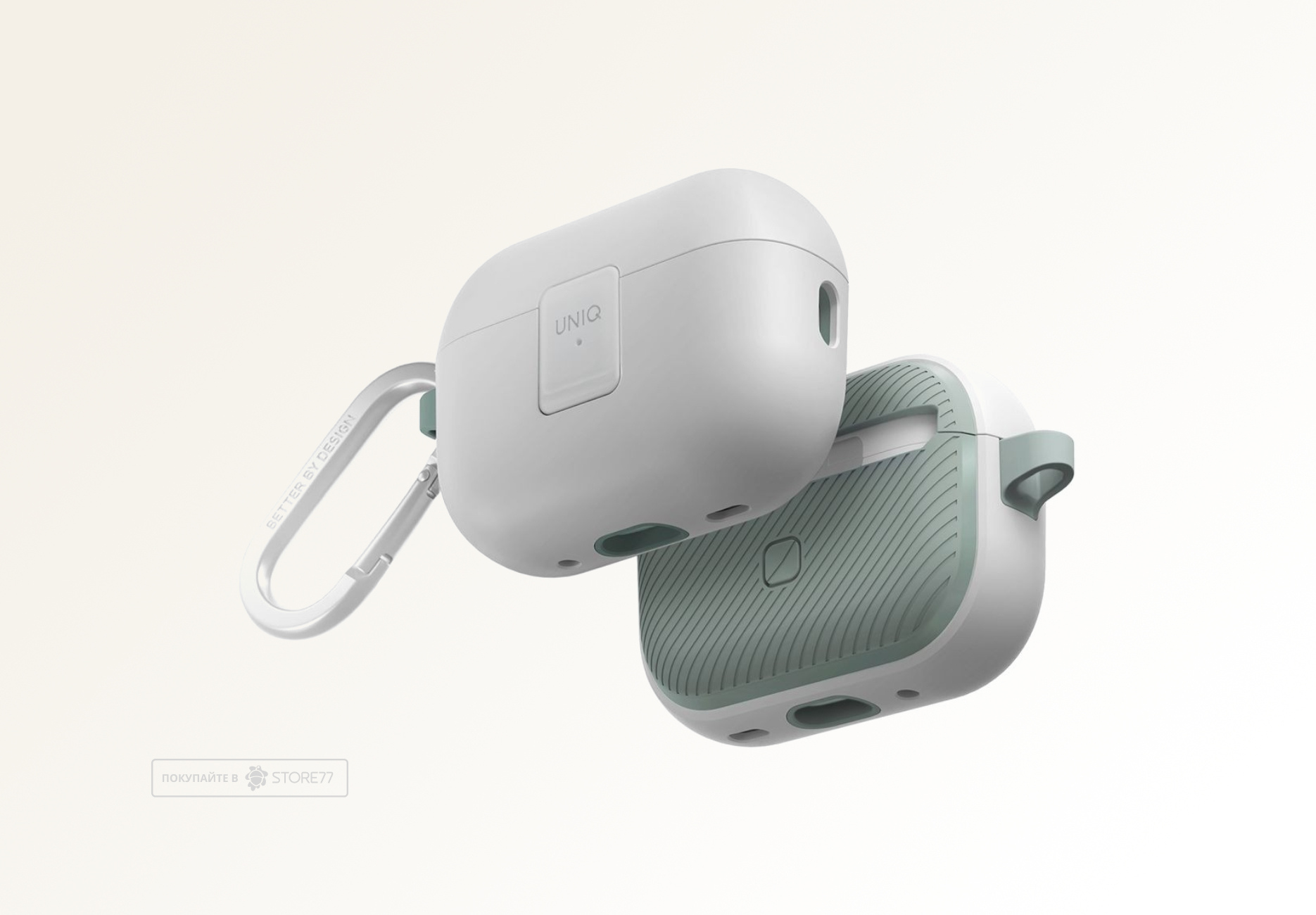 Чехол Uniq для Airpods Pro 2 Clyde (Белый/Мятный)