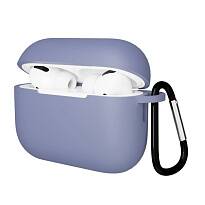 Чехол Gurdini Soft Touch для Airpods Pro 3 с карабином (Лавандовый)