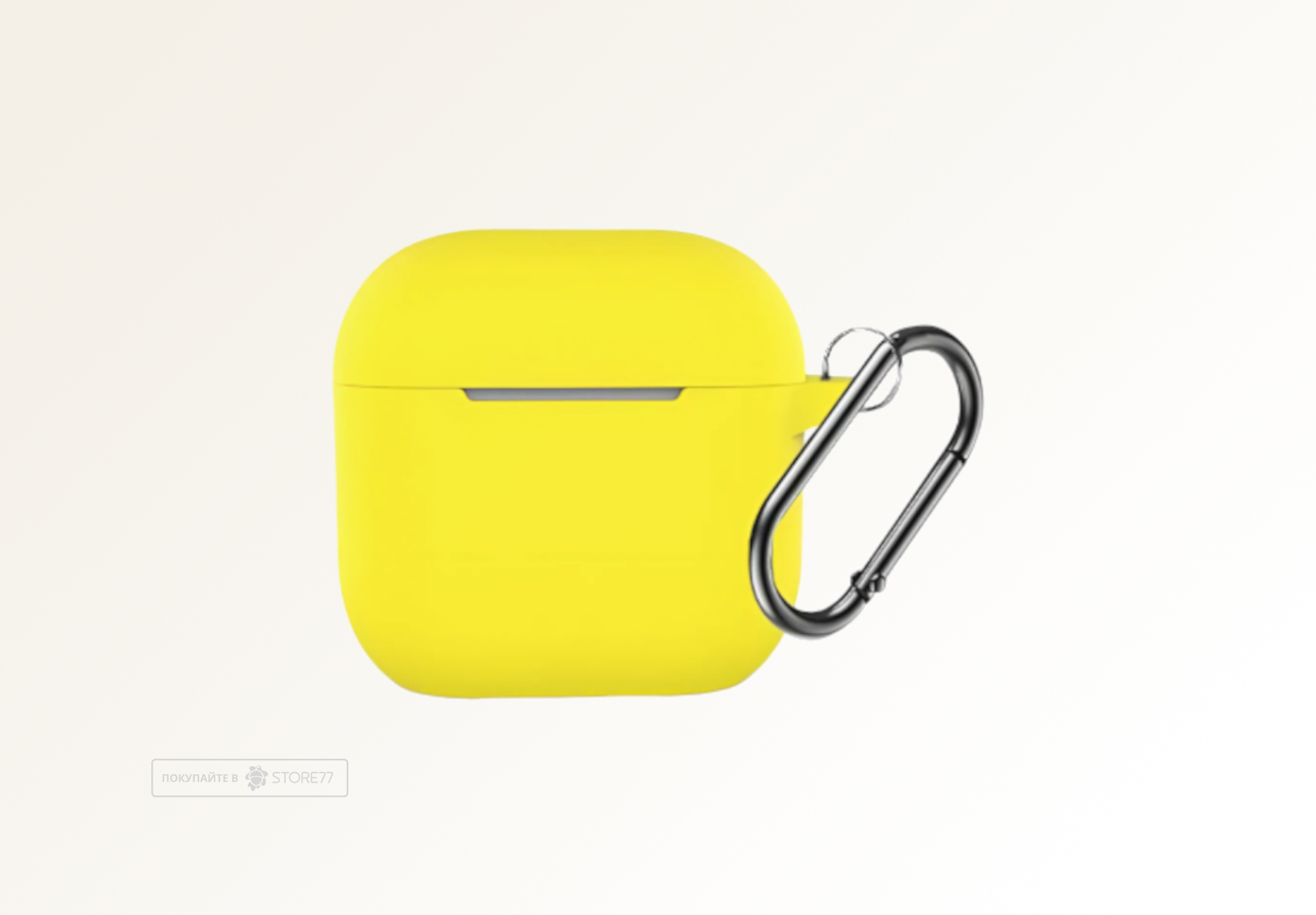 Чехол силиконовый для наушников Apple AirPods 4 с карабином (Желтый)