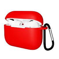 Чехол Gurdini Soft Touch для Airpods Pro 3 с карабином (Красный)