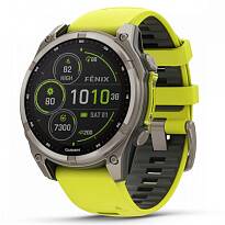 Умные часы Garmin FENIX 8 47mm Solar Sapphire Carbon Gray DLC Titanium With Amp Yellow/Graphite Silicone Band