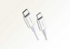 Кабель UGREEN US264 USB-C - USB-C 60W PD 1м (Белый)